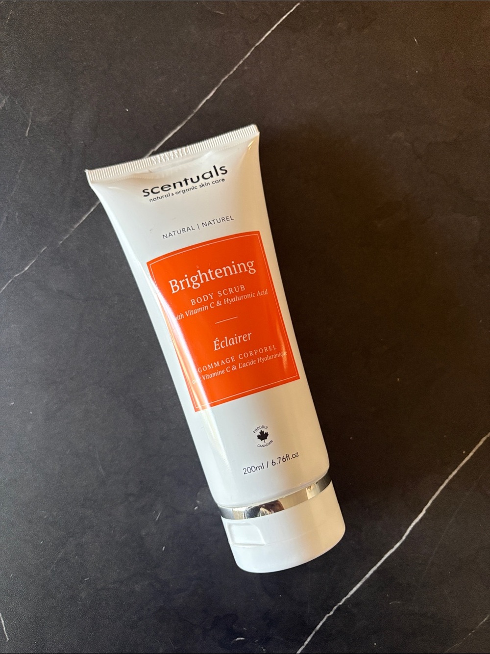 Scentuals Brightening Body Scrub — White with Orange Label